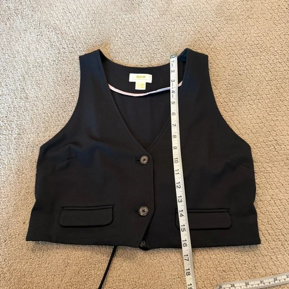 Anthropologie Maeve Black Cropped Vest, Size 8 - Picture 8 of 8